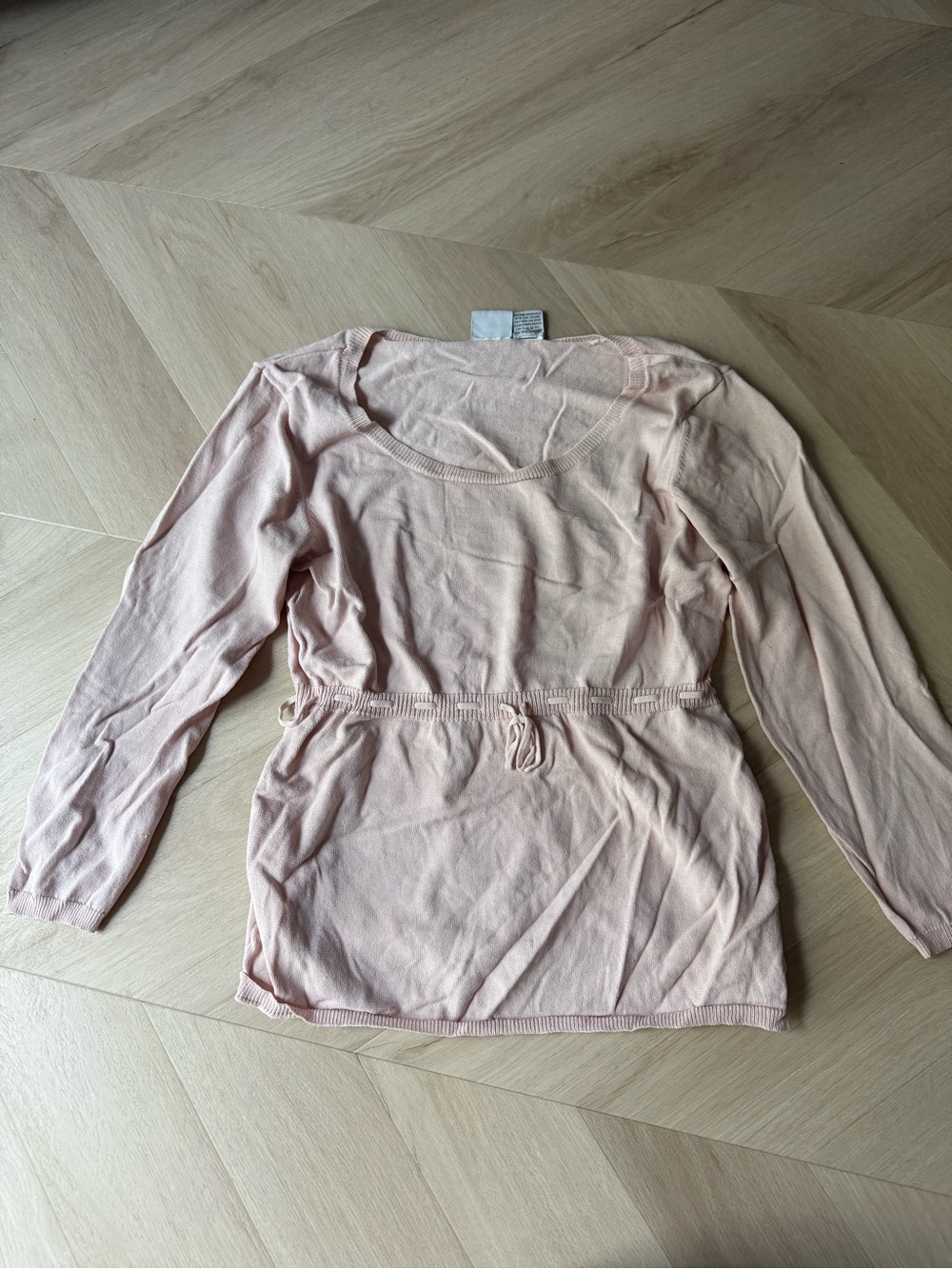 Giorgio Fiorelli Light Pink Long Sleeve Drawstring Waist Top